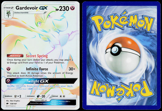 POKEMON GARDEVOIR GX 159/147 BURNING SHADOWS RAINBOW RARE