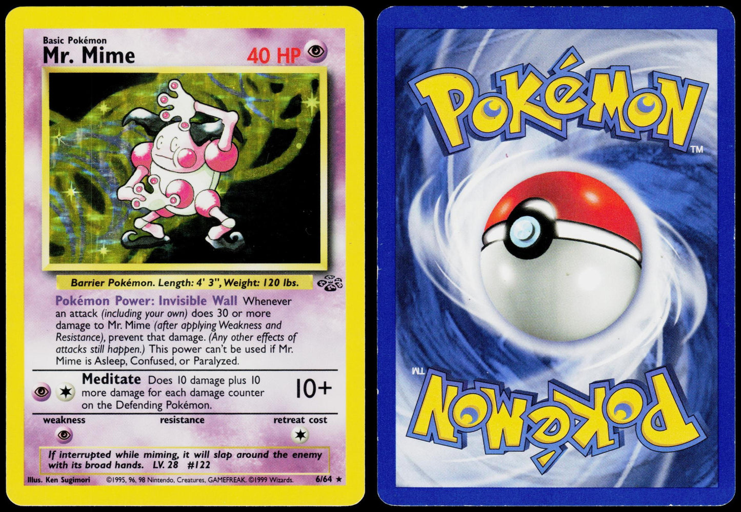 POKEMON MR. MIME 6/64 JUNGLE RARE UNLIMITED HOLO