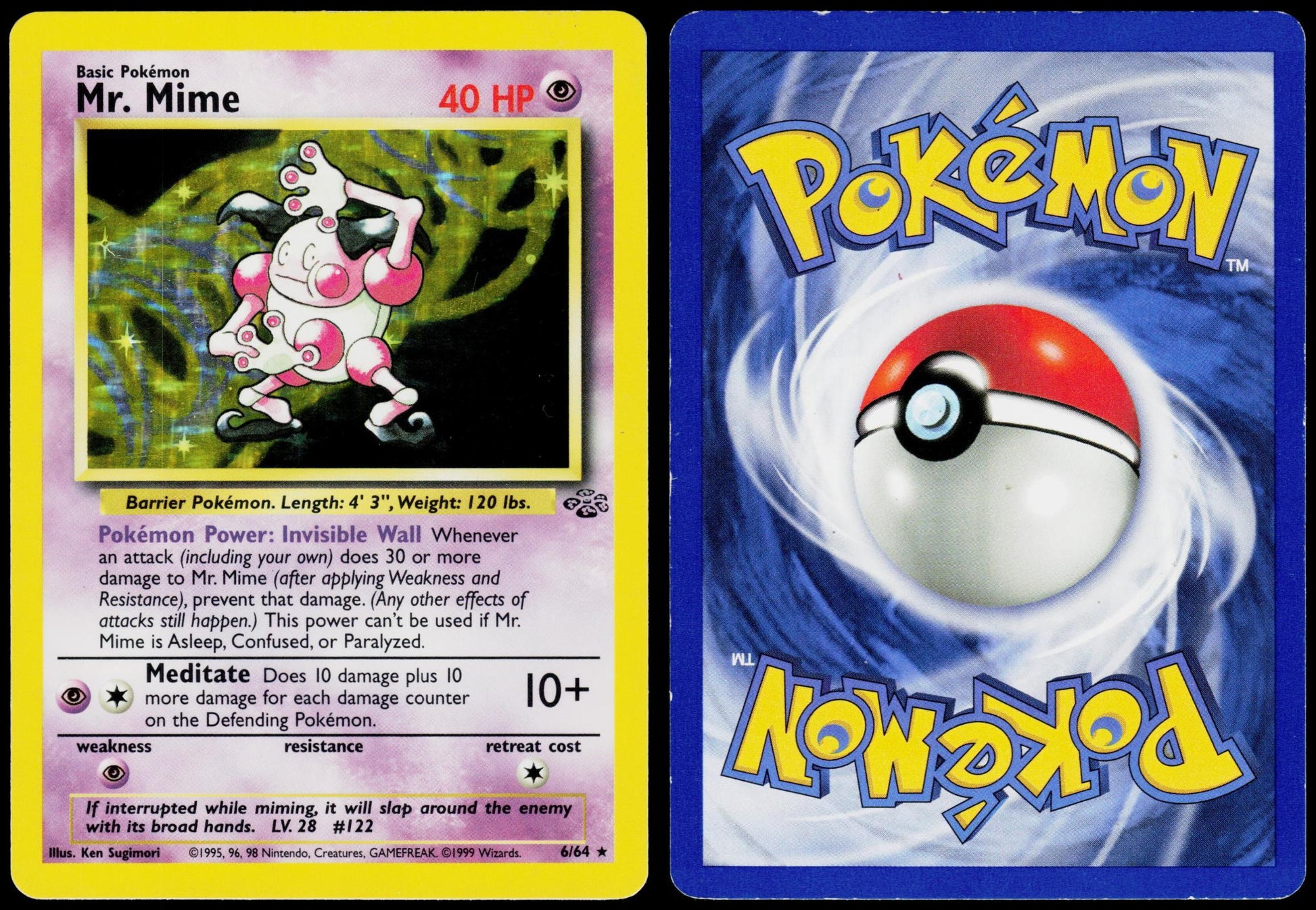 POKEMON MR. MIME 6/64 JUNGLE RARE UNLIMITED HOLO