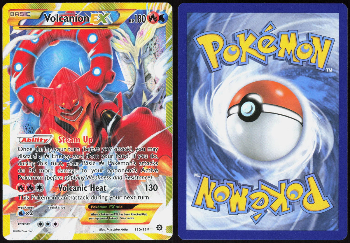 VOLCANION EX 115/114 STEAM SIEGE POKEMON SECRET RARE HOLO NM
