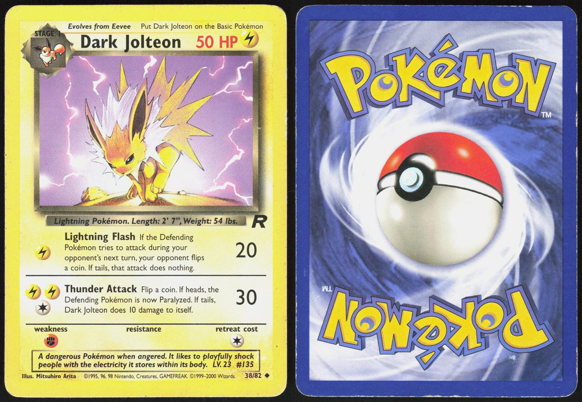 DARK JOLTEON 38/82 TEAM ROCKET POKEMON UNCOMMON UNLIMITED MP