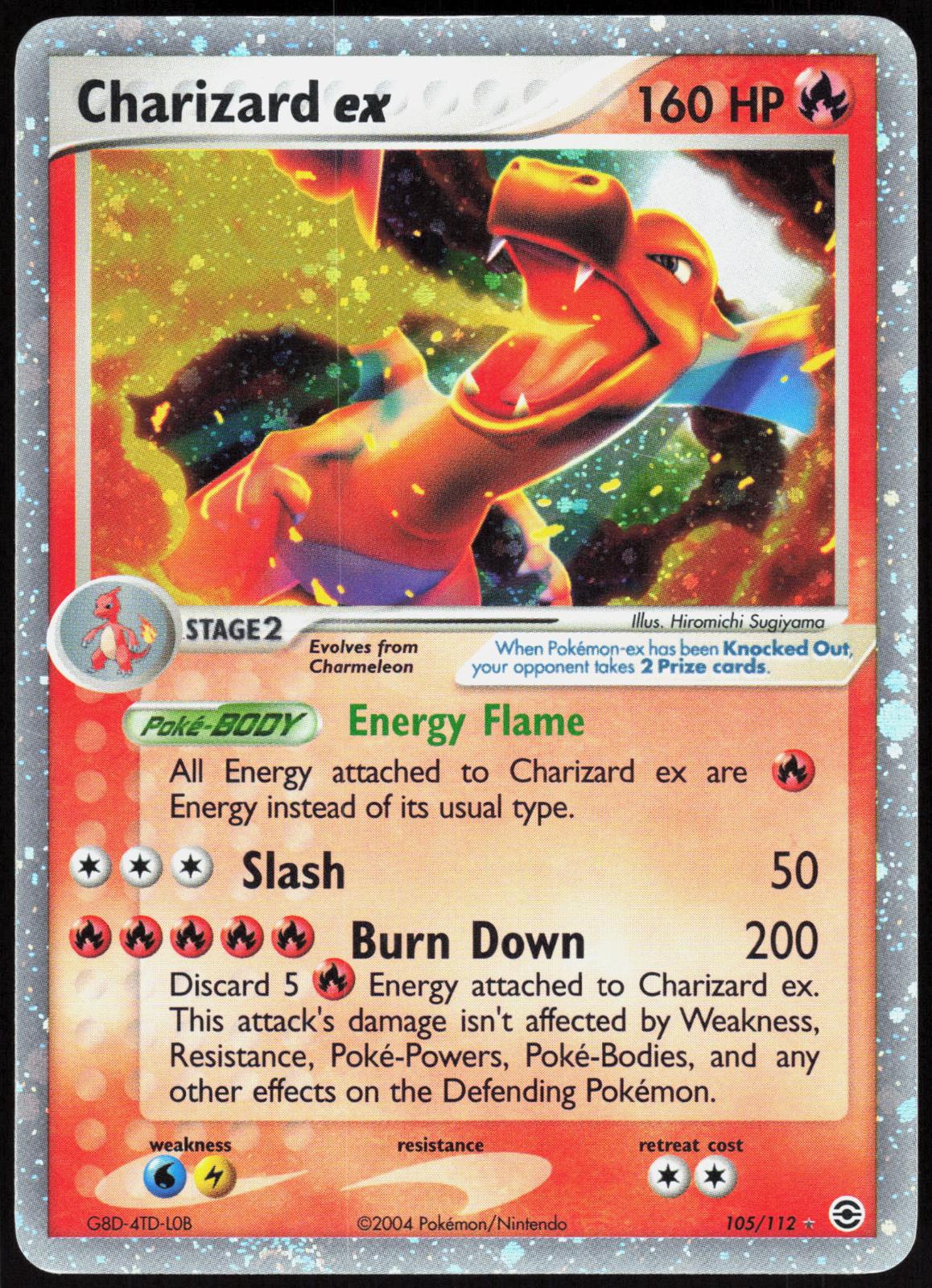 CHARIZARD EX 105/112 FIRERED & LEAFGREEN POKEMON EX RARE HOLO LP