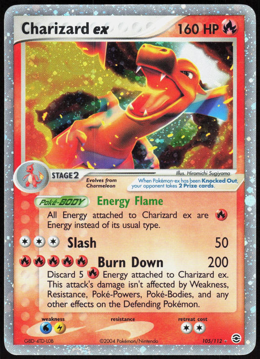 CHARIZARD EX 105/112 FIRERED & LEAFGREEN POKEMON EX RARE HOLO LP