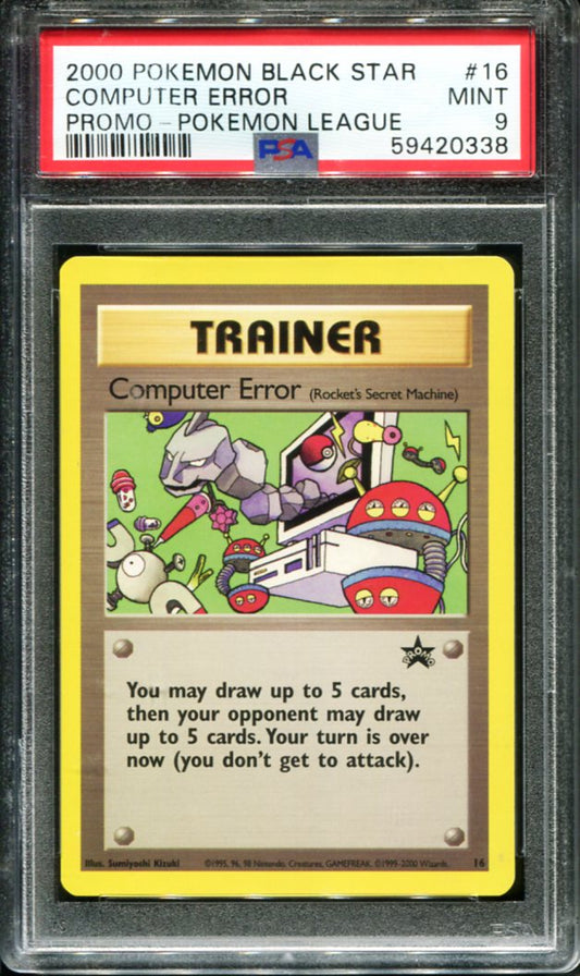 COMPUTER ERROR 16 PSA 9 POKEMON LEAGUE PROMO BLACK STAR POKEMON
