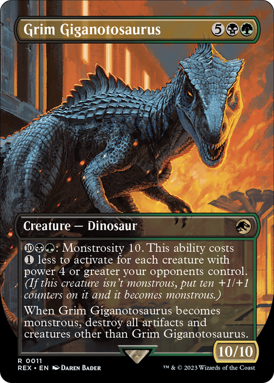 MAGIC: THE GATHERING  - Grim Giganotosaurus (Borderless) (REX-011) - Jurassic World Collection