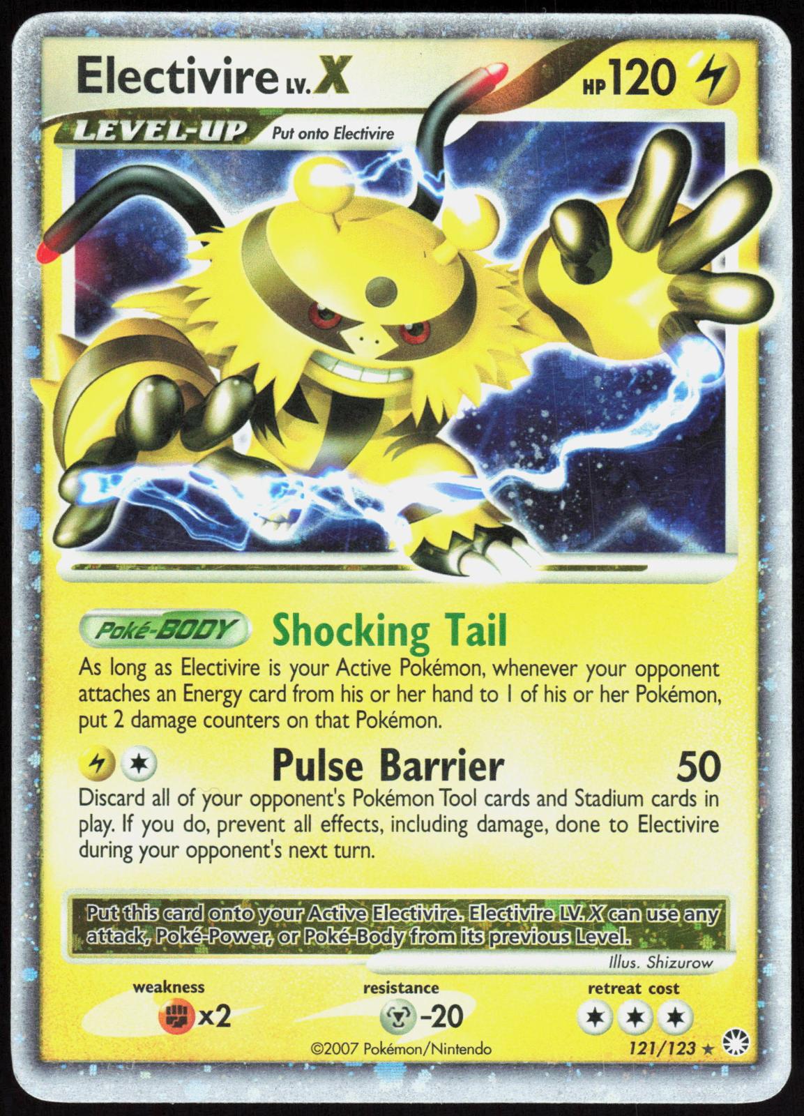 ELECTIVIRE LV.X 121/123 MYSTERIOUS TREASURES POKEMON LV.X HOLO LP