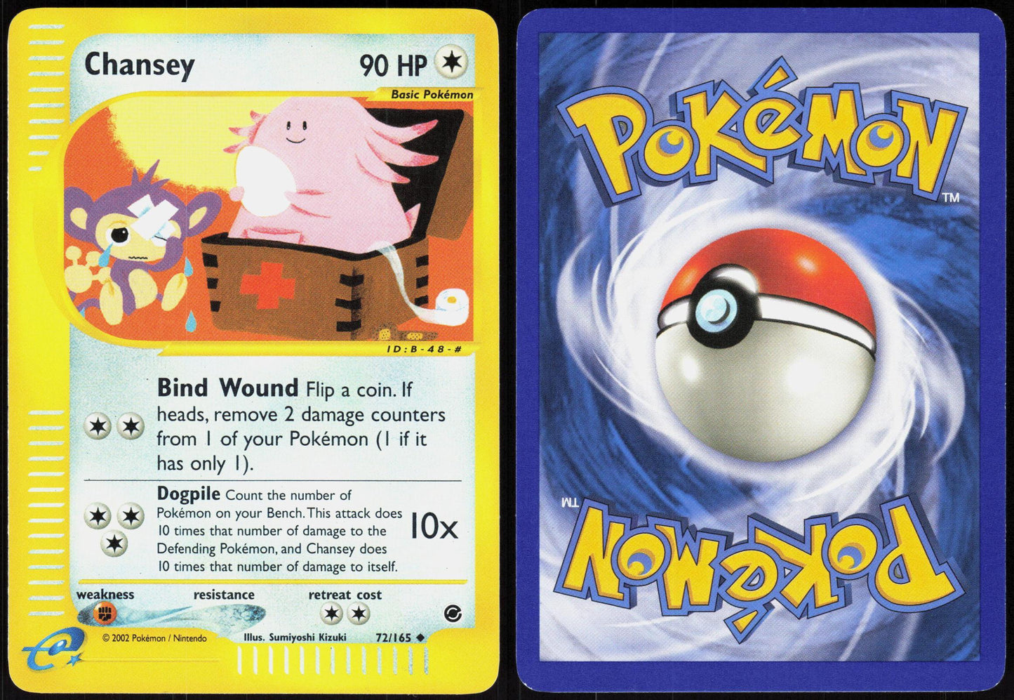 CHANSEY 72/165 EXPEDITION BASE SET POKEMON UNCOMMON REVERSE HOLO LP