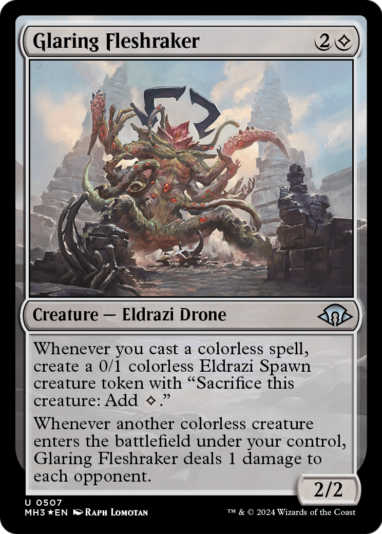 MAGIC: THE GATHERING  - Glaring Fleshraker (Ripple Foil) (MH3-507) - Modern Horizons 3 Foil