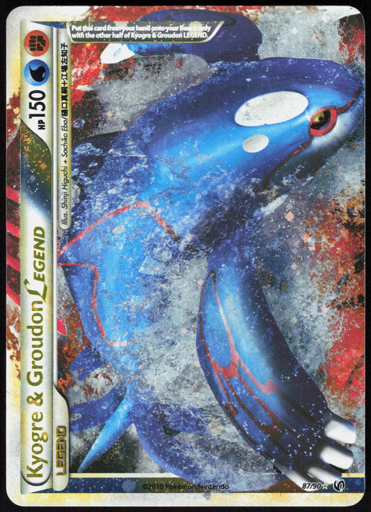 KYOGRE & GROUDON LEGEND 87/90 HGSS UNDAUNTED POKEMON LEGEND HOLO LP