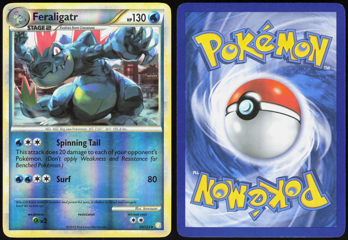 FERALIGATR 20/123 HEARTGOLD & SOULSILVER POKEMON RARE REVERSE HOLO LP