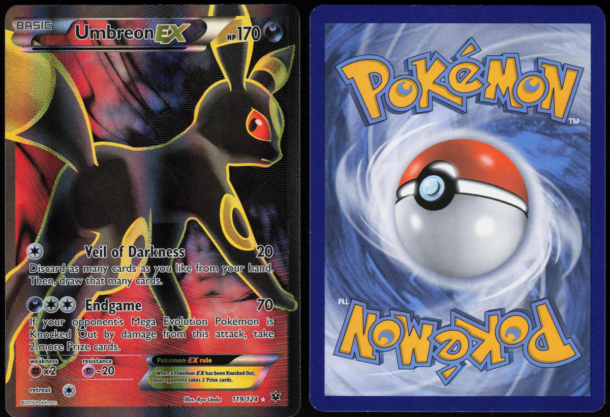 UMBREON EX 119/124 FATES COLLIDE POKEMON ULTRA RARE HOLO LP