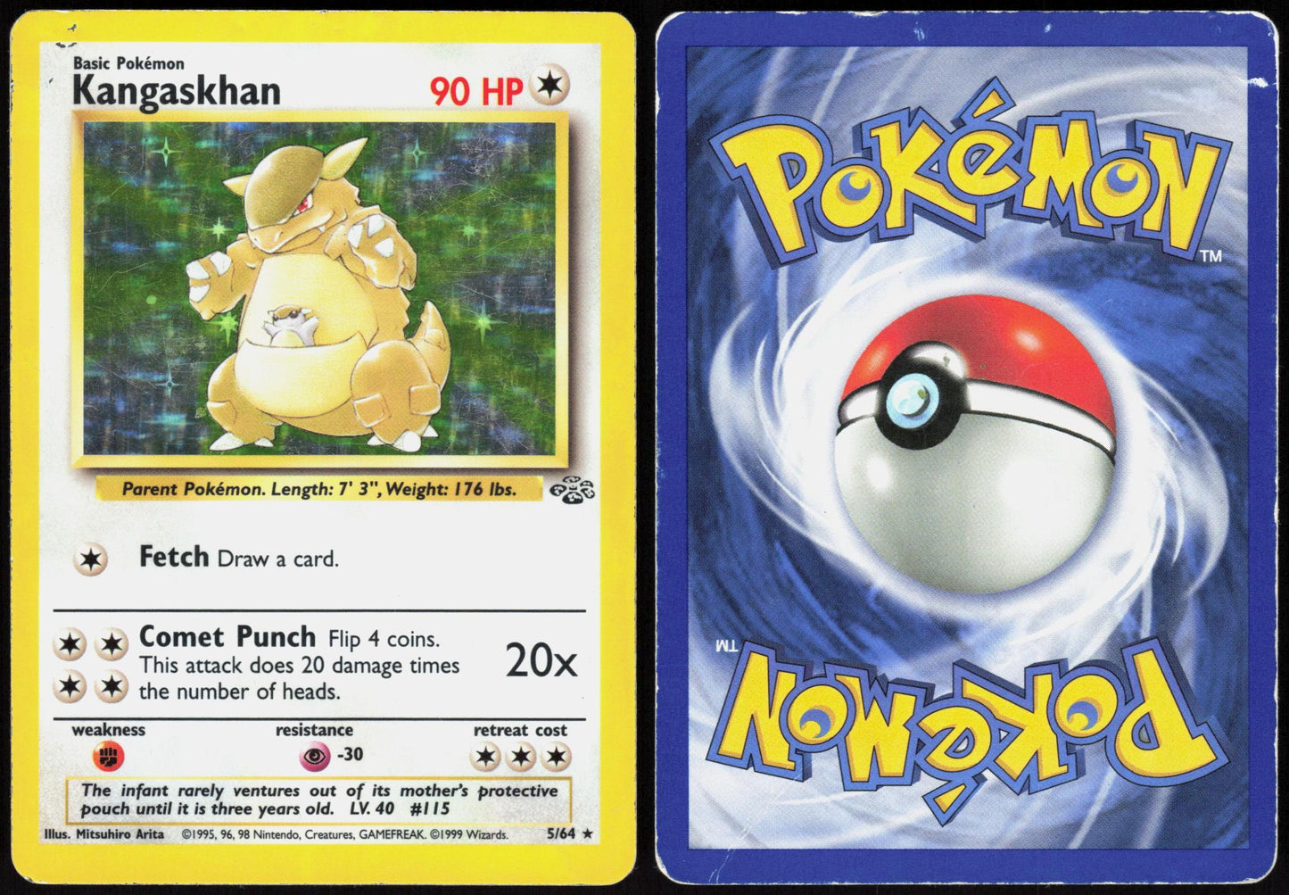 KANGASKHAN 5/64 JUNGLE POKEMON RARE UNLIMITED HOLO HP