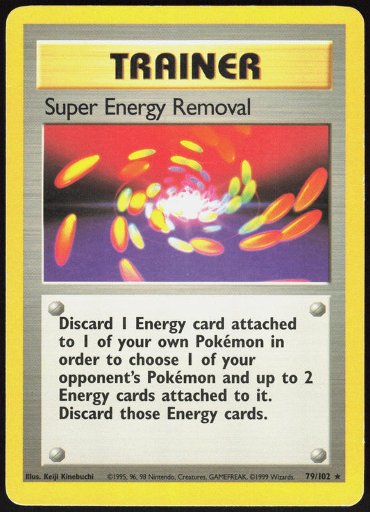 SUPER ENERGY REMOVAL 79/102 BASE SET UNLIMITED POKEMON RARE MP