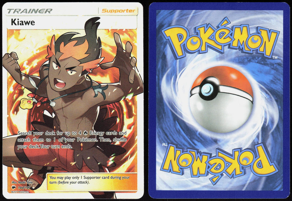 KIAWE 144/147 BURNING SHADOWS POKEMON ULTRA RARE HOLO LP