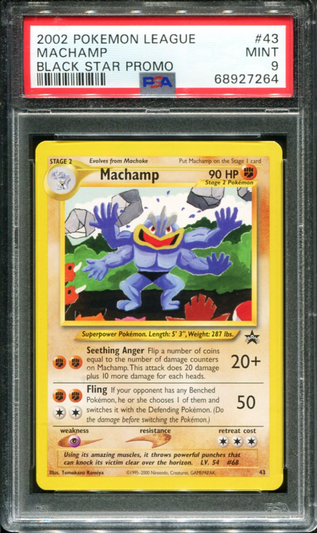 MACHAMP 43 PSA 9 LEAGUE PROMO BLACK STAR POKEMON