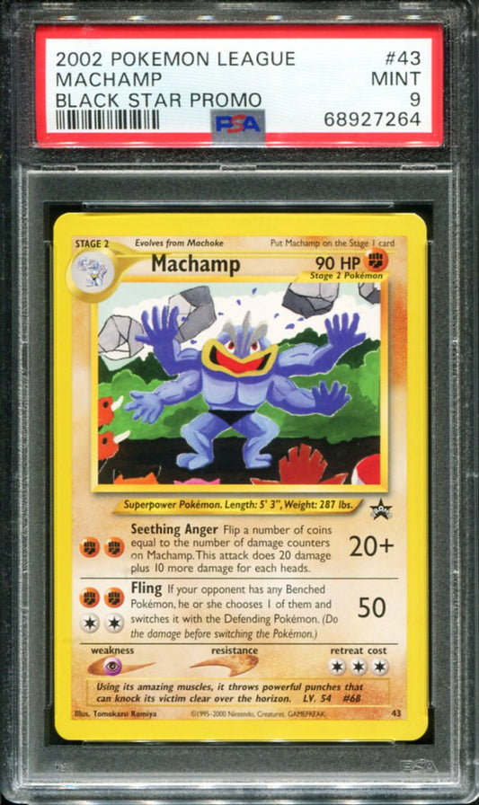 MACHAMP 43 PSA 9 LEAGUE PROMO BLACK STAR POKEMON