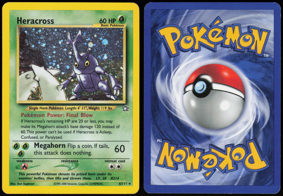 HERACROSS 6/111 NEO GENESIS POKEMON RARE UNLIMITED HOLO LP