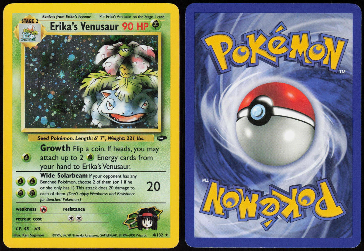 ERIKA'S VENUSAUR 4/132 GYM CHALLENGE POKEMON RARE UNLIMITED HOLO LP
