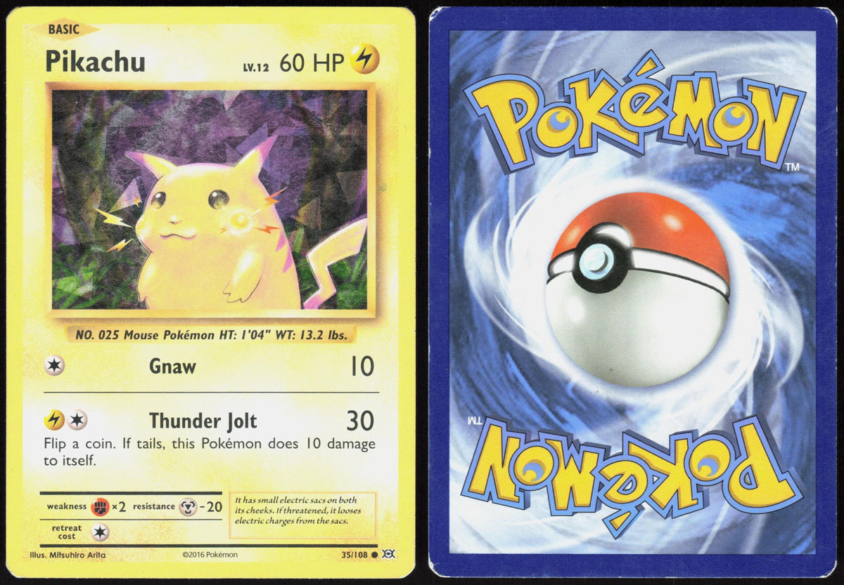 PIKACHU (CRACKED ICE HOLO) 35/108 DECK EXCLUSIVES POKEMON HOLO RARE HP