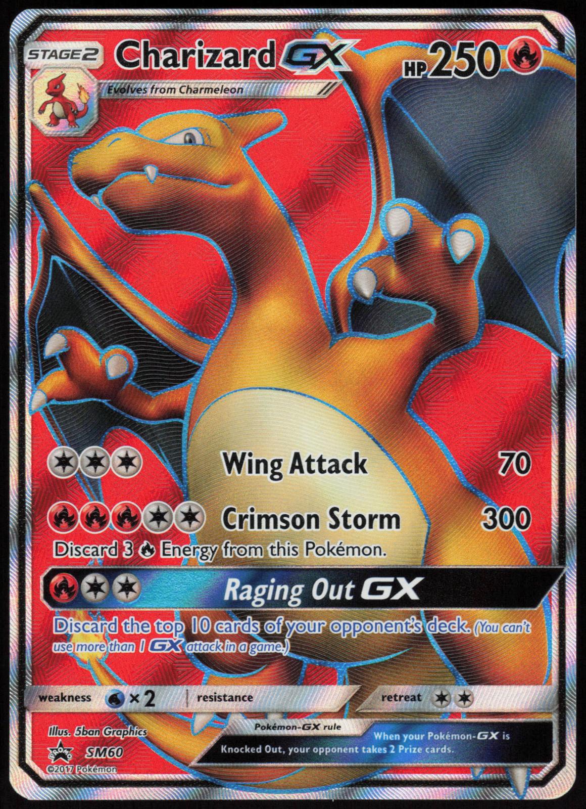 CHARIZARD GX - SM60 SUN & MOON PROMO POKEMON PROMO HOLO LP