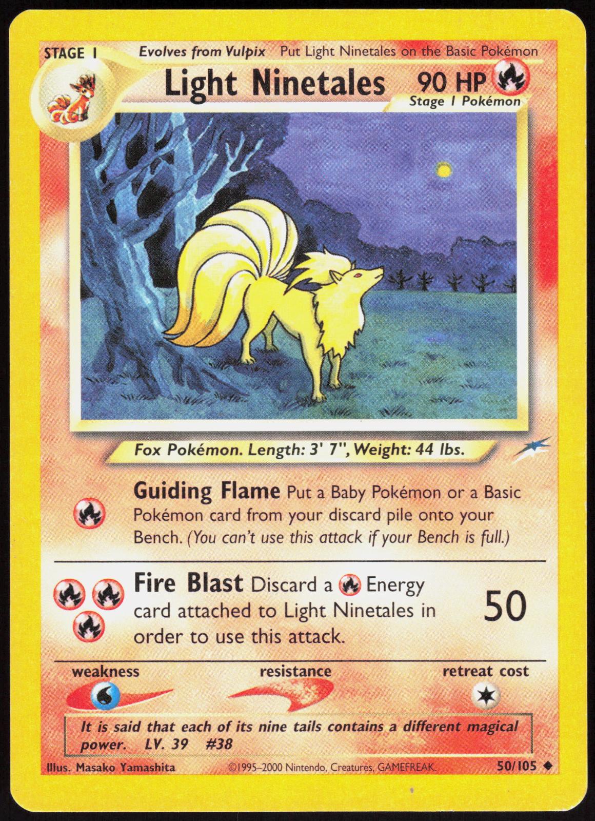 LIGHT NINETALES 50/105 NEO DESTINY POKEMON UNCOMMON UNLIMITED LP