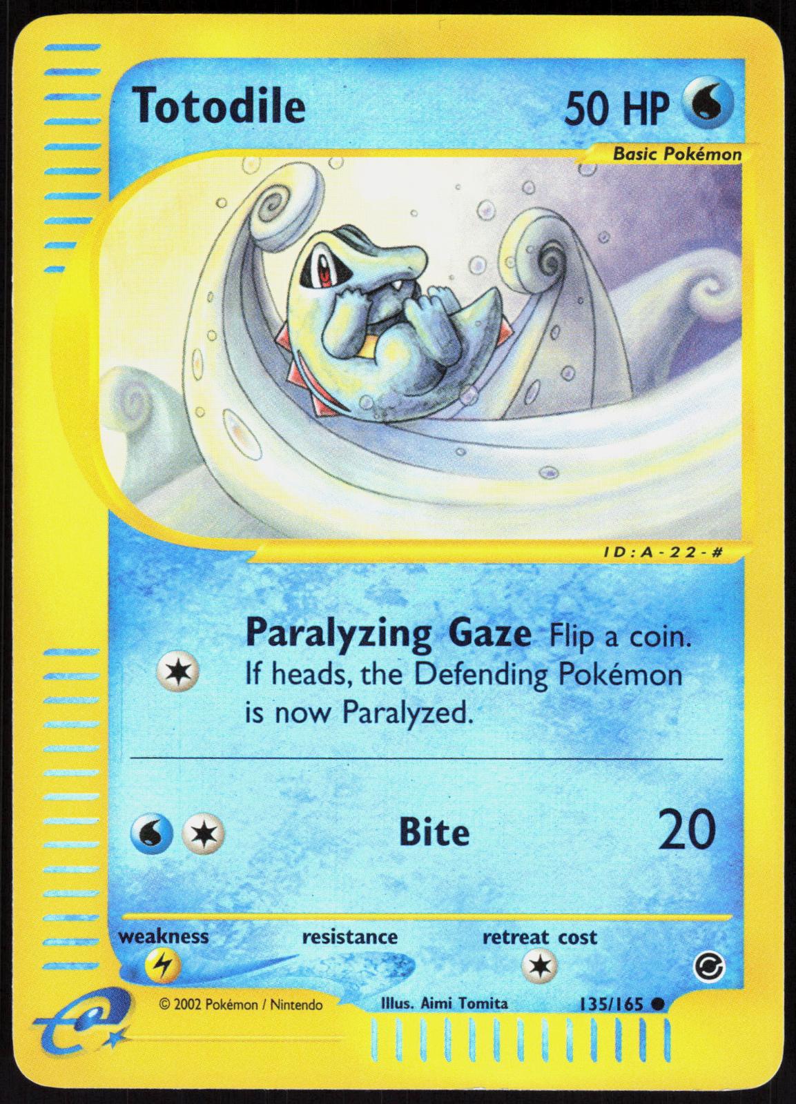 TOTODILE 135/165 EXPEDITION BASE SET POKEMON COMMON LP
