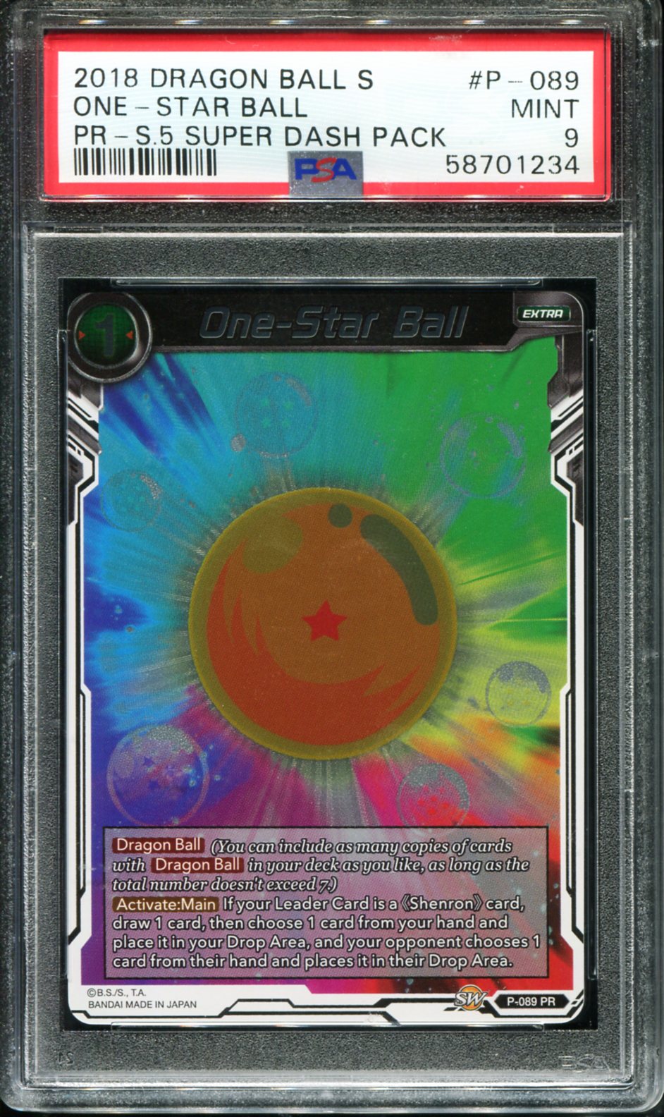 ONE-STAR BALL P-089/97 PSA 9 DRAGON BALL