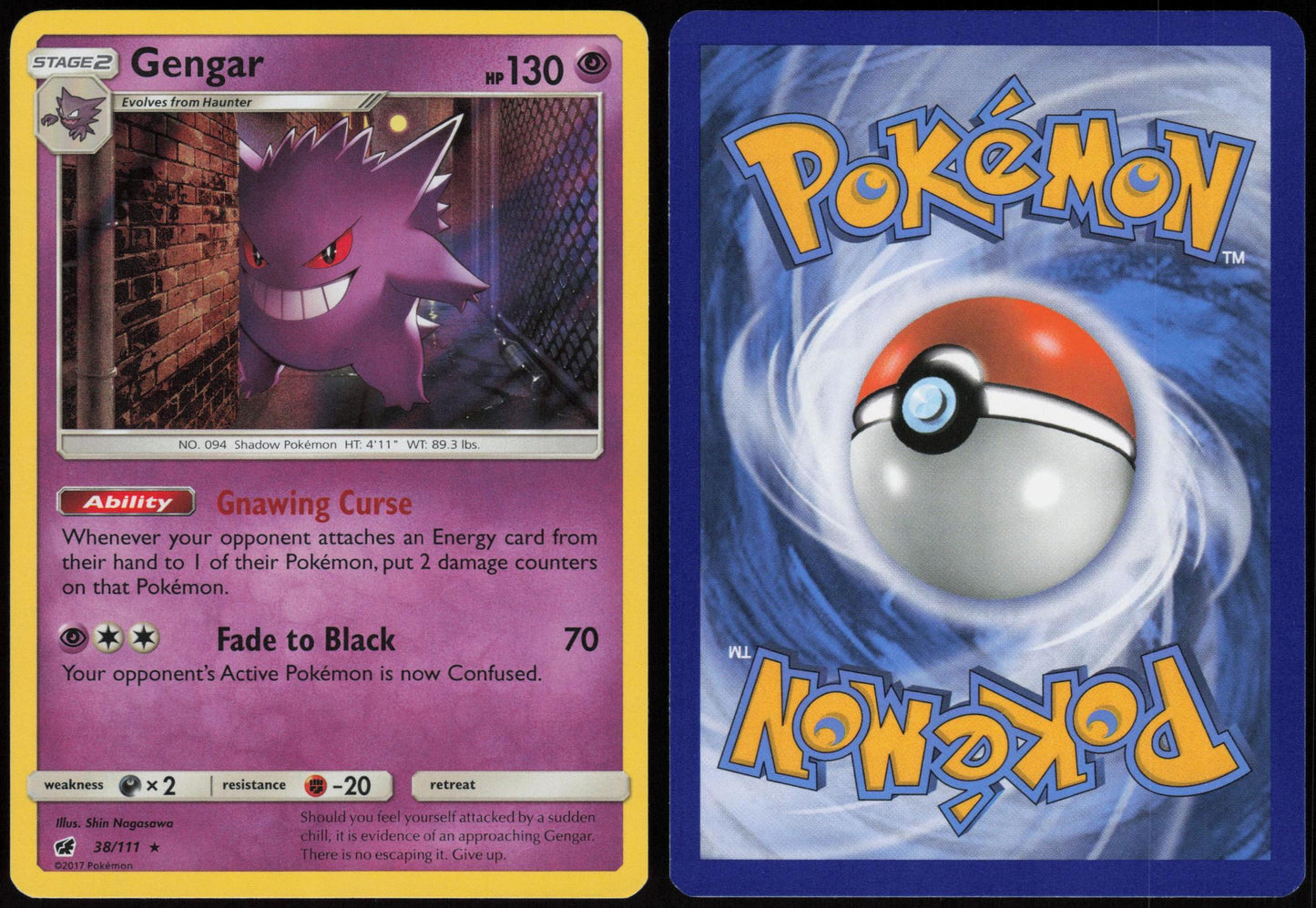 GENGAR 38/111 CRIMSON INVASION POKEMON RARE HOLO LP