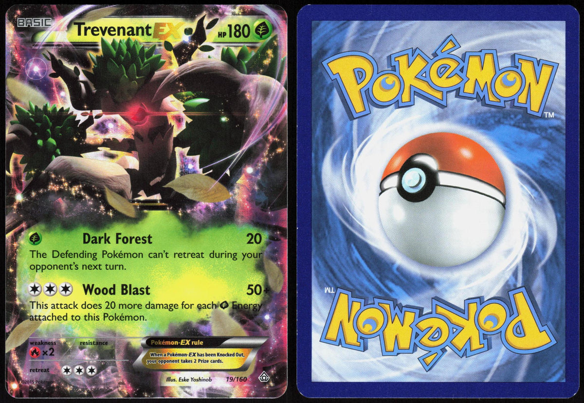 TREVENANT EX 19/160 PRIMAL CLASH POKEMON ULTRA RARE HOLO NM