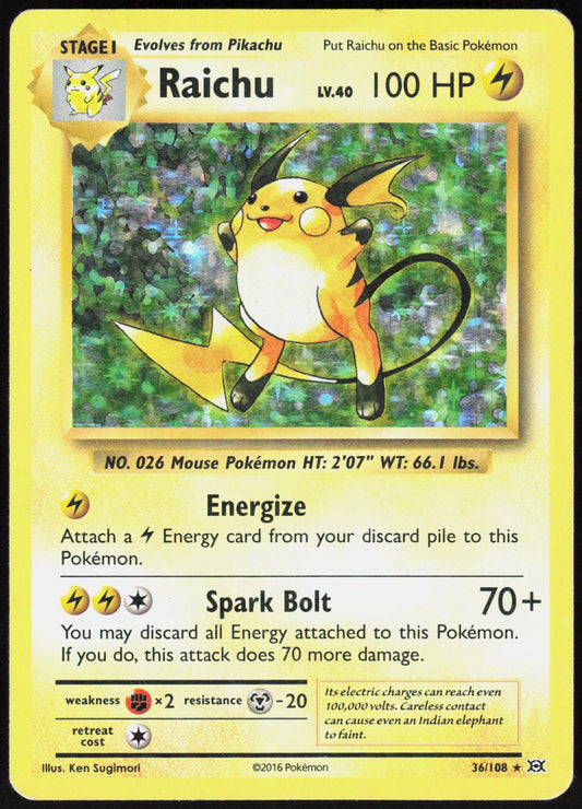 RAICHU 36/108 EVOLUTIONS POKEMON RARE HOLO HP