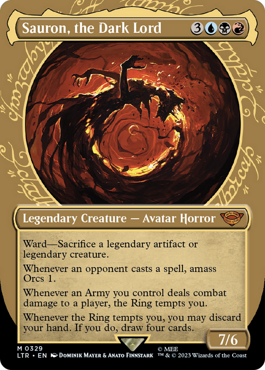 MAGIC: THE GATHERING  - Sauron, the Dark Lord (Showcase) (LTR-329) - The Lord of the Rings: Tales of Middle-earth: (Showcase) (Borderless)