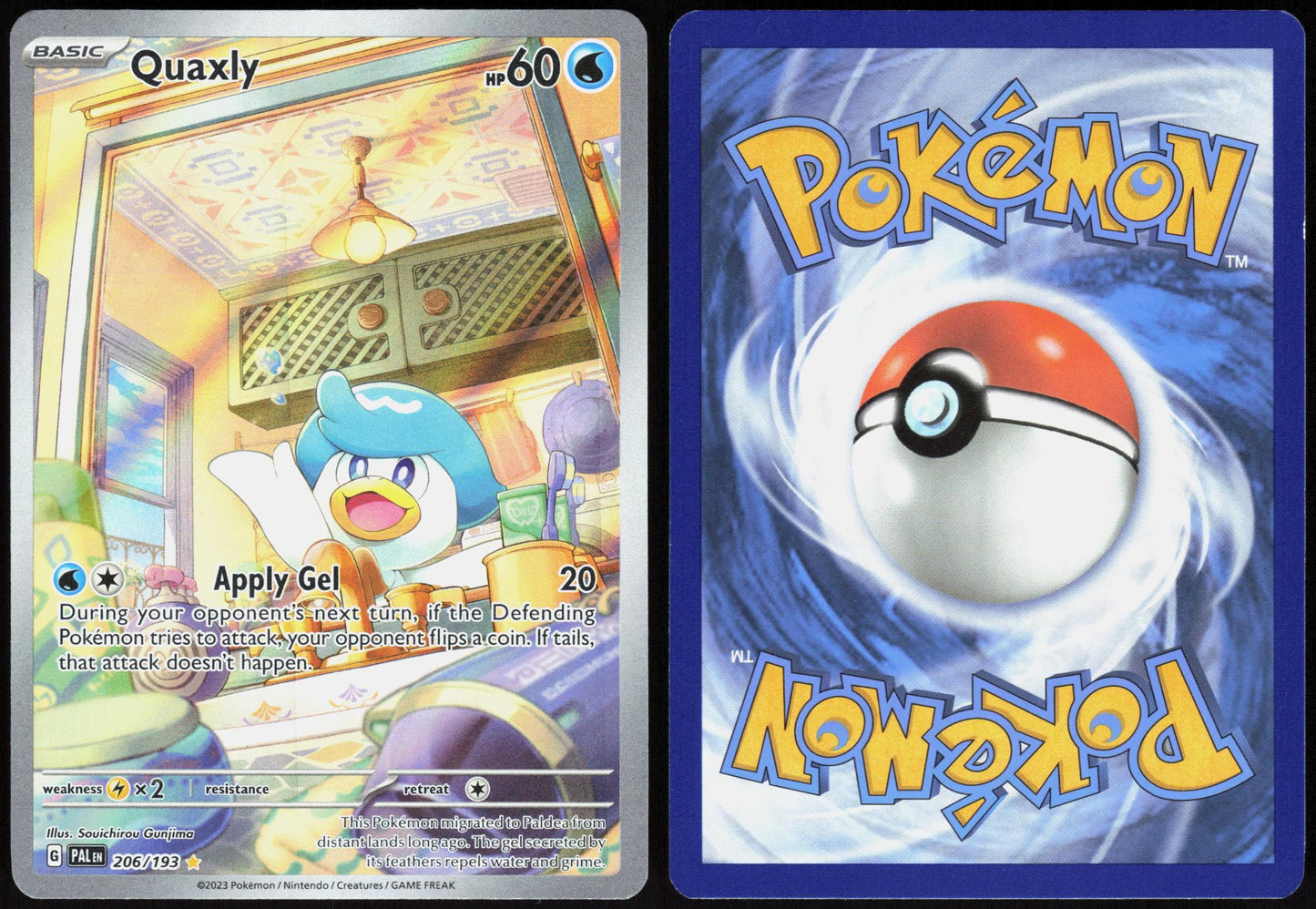 QUAXLY 206/193 PALDEA EVOLVED POKEMON ILLUSTRATION RARE HOLO LP