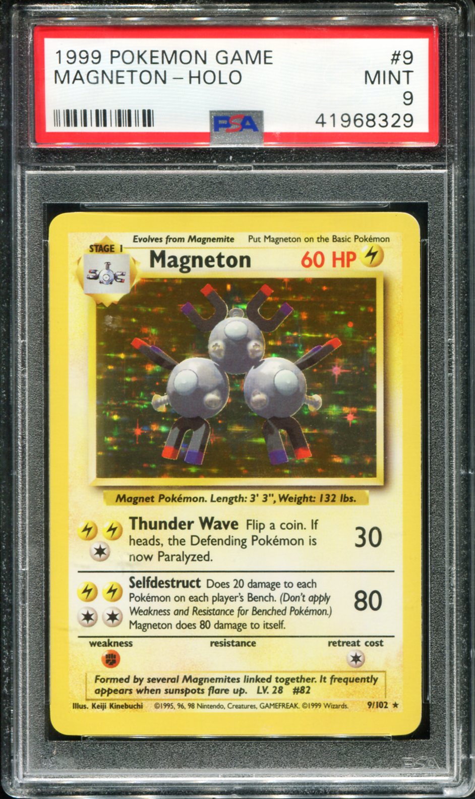 MAGNETON HOLO 9/102 PSA 9 GAME POKEMON