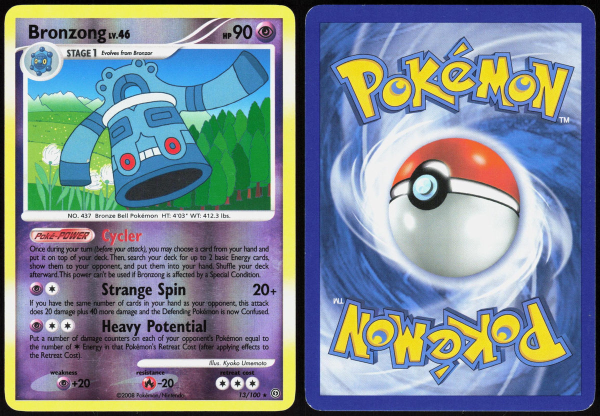 BRONZONG 13/100 STORMFRONT POKEMON RARE REVERSE HOLO LP
