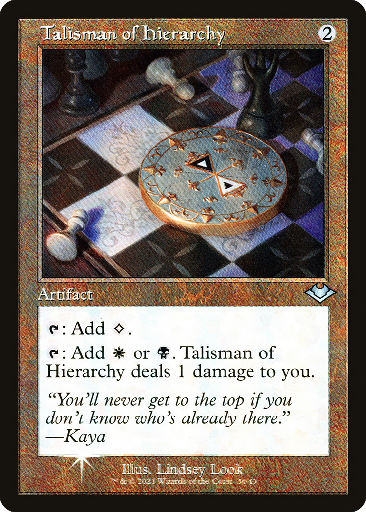MAGIC: THE GATHERING  - Talisman of Hierarchy (Retro Frame) (MH1-036) - Modern Horizons 1 Timeshifts Foil