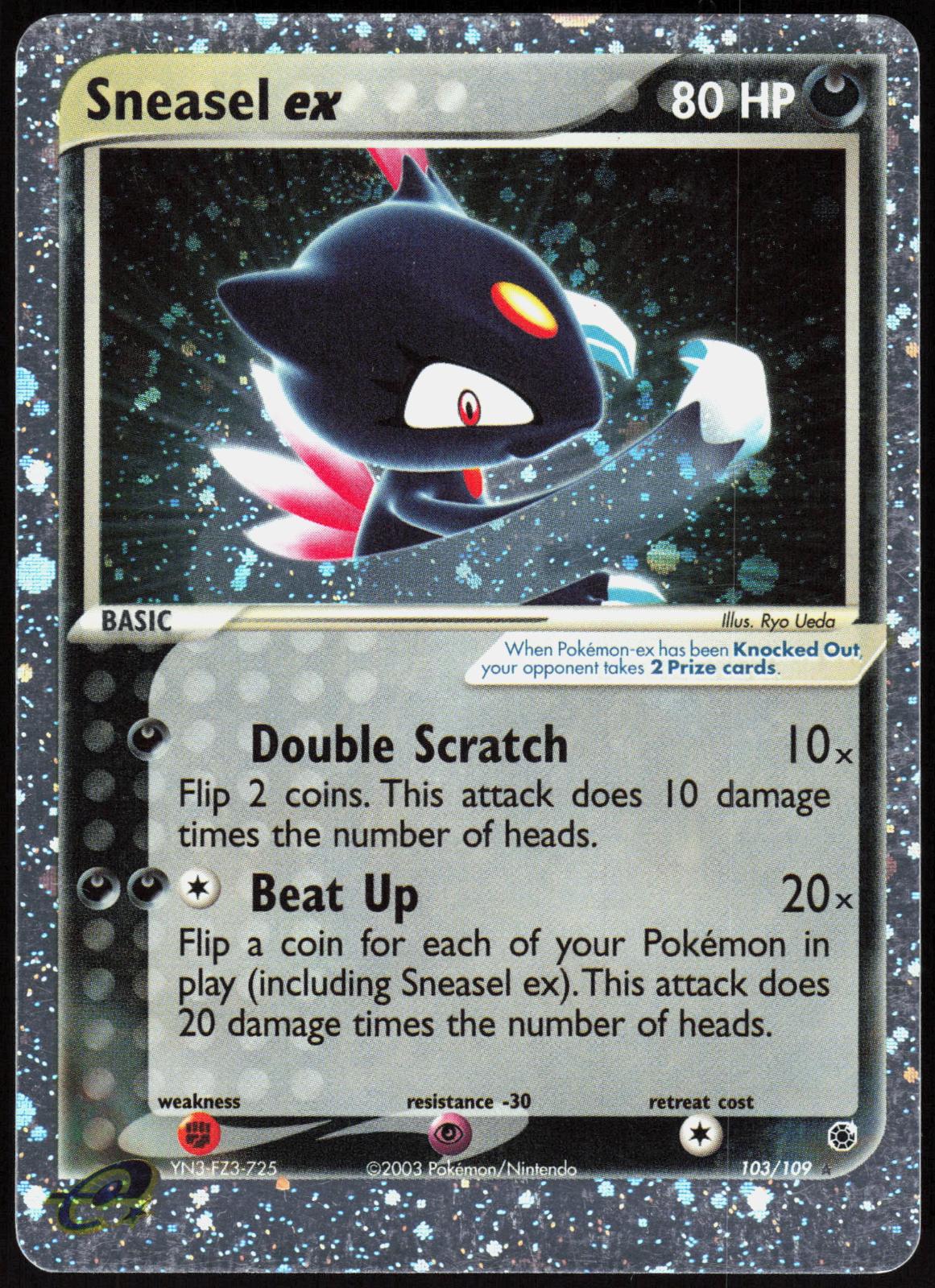 SNEASEL EX 103/109 RUBY & SAPPHIRE POKEMON EX RARE HOLO LP