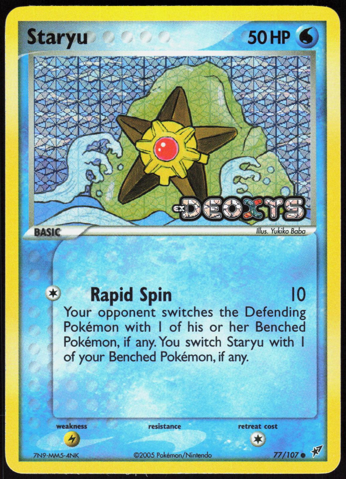 STARYU 77/107 DEOXYS POKEMON COMMON REVERSE HOLO LP