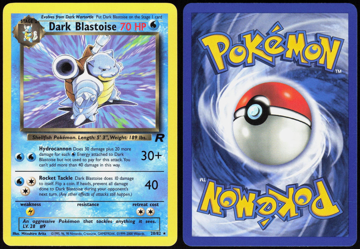 DARK BLASTOISE 20/82 TEAM ROCKET POKEMON RARE UNLIMITED NM