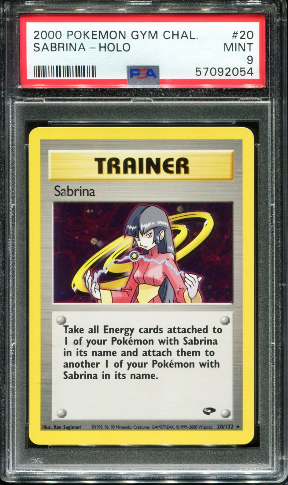 SABRINA HOLO 20/132 PSA 9 GYM CHALLENGE POKEMON