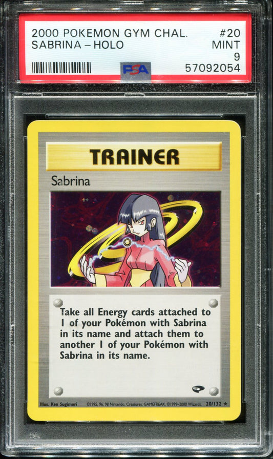 SABRINA HOLO 20/132 PSA 9 GYM CHALLENGE POKEMON