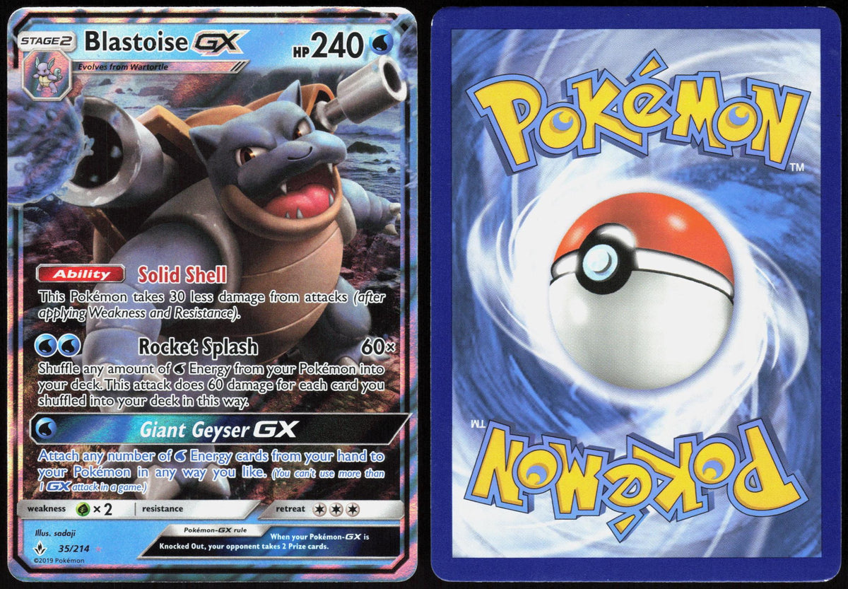 BLASTOISE GX 35/214 UNBROKEN BONDS POKEMON ULTRA RARE HOLO LP