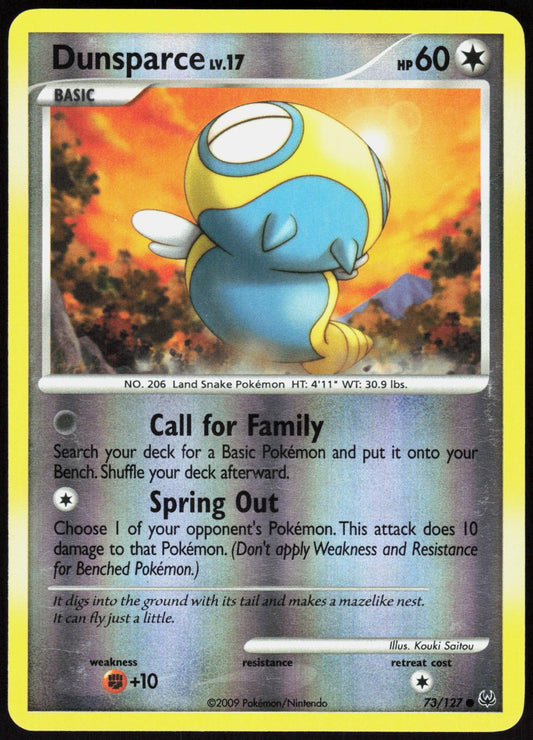 DUNSPARCE 73/127 PLATINUM POKEMON COMMON REVERSE HOLO LP