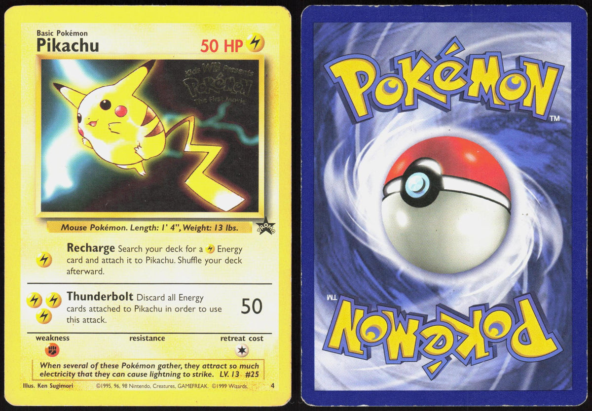 PIKACHU 4 WIZARDS BLACK STAR PROMOS POKEMON PROMO HP