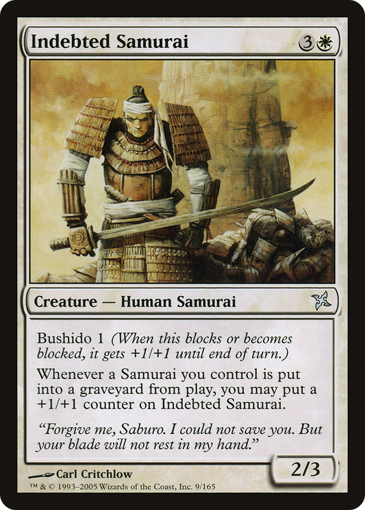 MAGIC: THE GATHERING  - Indebted Samurai (BOK-009) - Betrayers of Kamigawa Foil