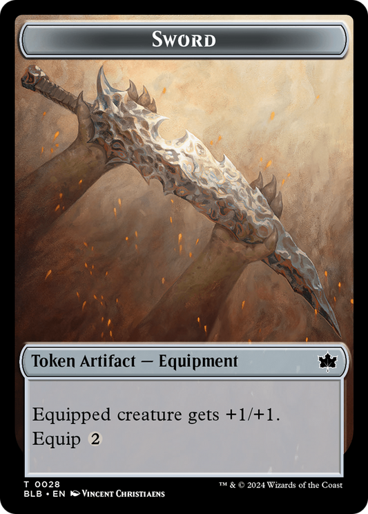 MAGIC: THE GATHERING  - Sword Token (BLB-028) - Bloomburrow Tokens