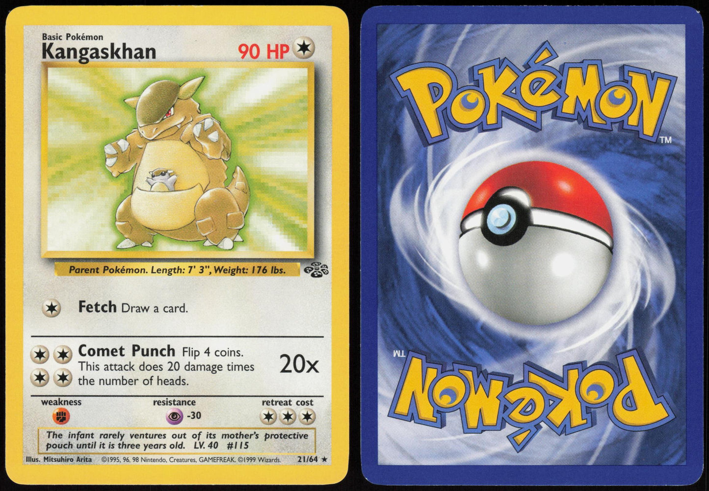 KANGASKHAN 21/64 JUNGLE POKEMON RARE UNLIMITED LP