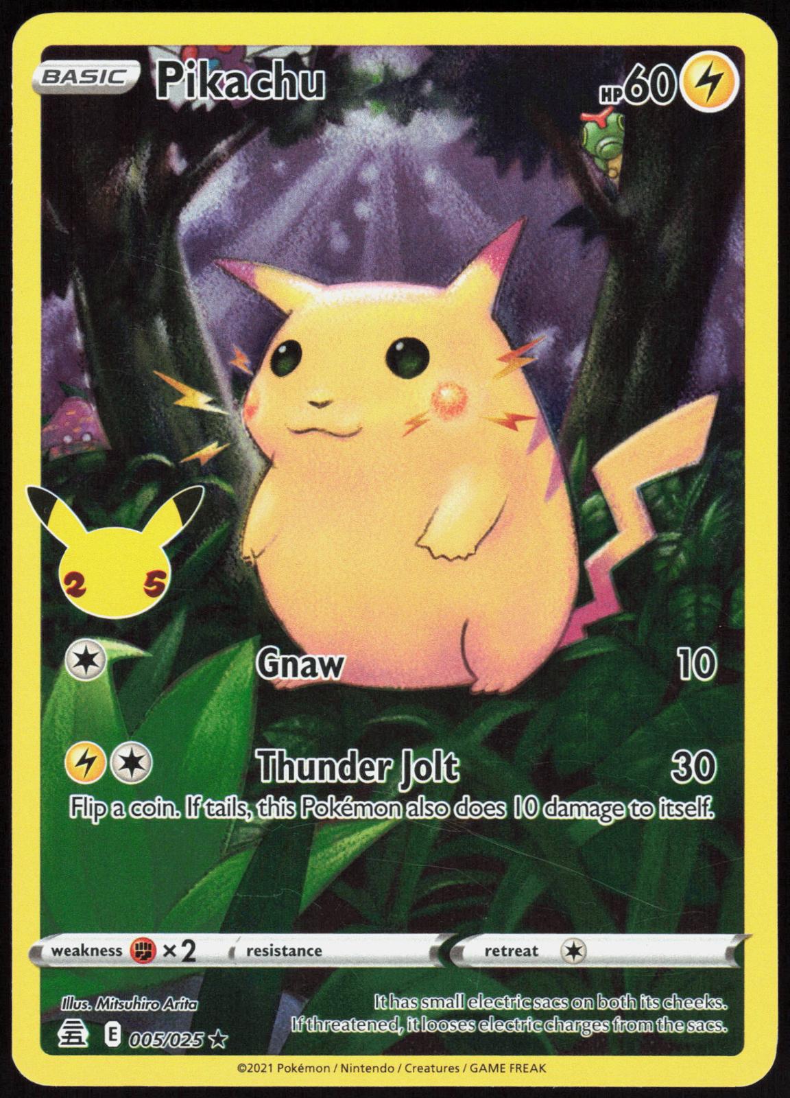 PIKACHU 005/025 CELEBRATIONS POKEMON RARE HOLO LP