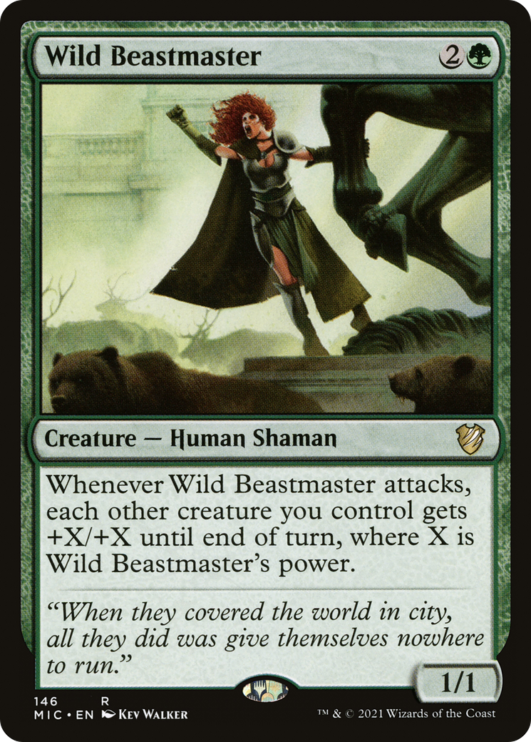 MAGIC: THE GATHERING  - Wild Beastmaster (MIC-146) - Midnight Hunt Commander