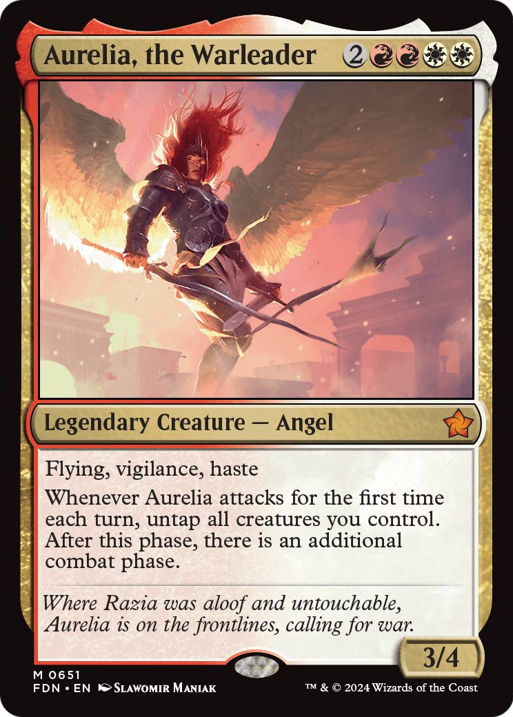 MAGIC: THE GATHERING  - Aurelia, the Warleader (FDN-651) - Foundations