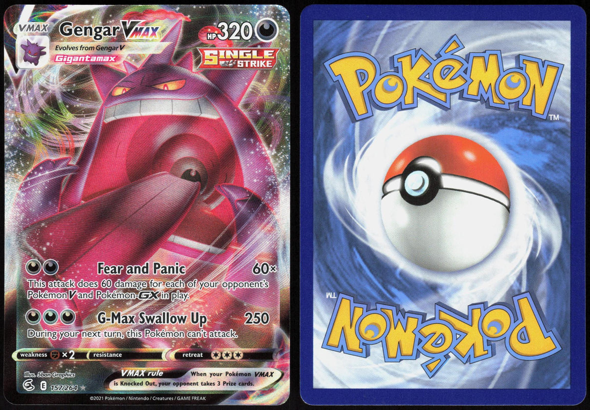 GENGAR VMAX 157/264 FUSION STRIKE POKEMON ULTRA RARE HOLO MP